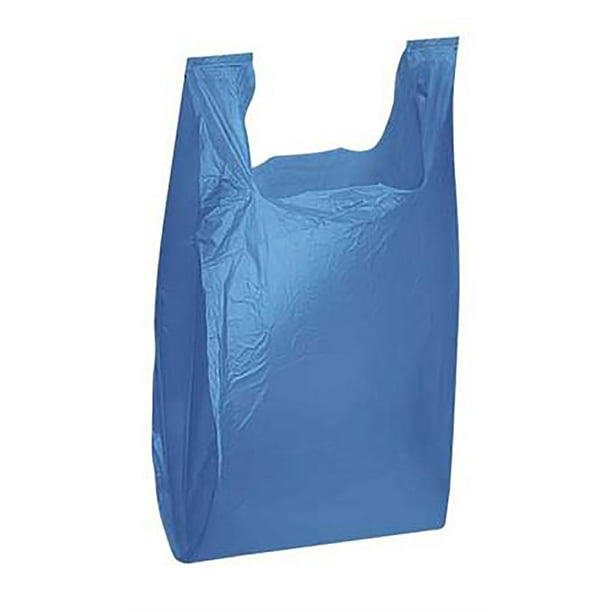 Plastic Shopping Bags Blue T Shirt Bags 11 ½” x 6 x 21 Case of 1,000 